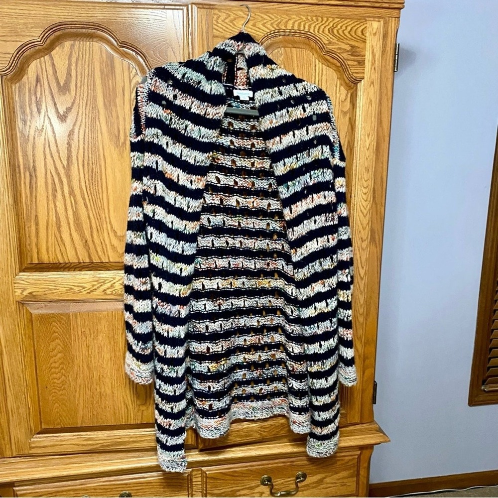 Sundance Womens Melange Open‎ Knit Wool Blend Italy Made Cardigan Sweater Small